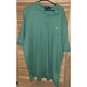 Vintage 90s Polo Ralph Lauren Polo Shirt Adult 2XLT Green Cotton Mens